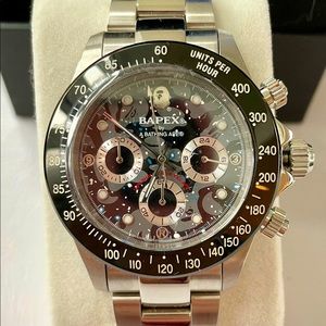 A BATHING APE Bapex T003 Camouflage Grey 42mm Quartz Men's Watch